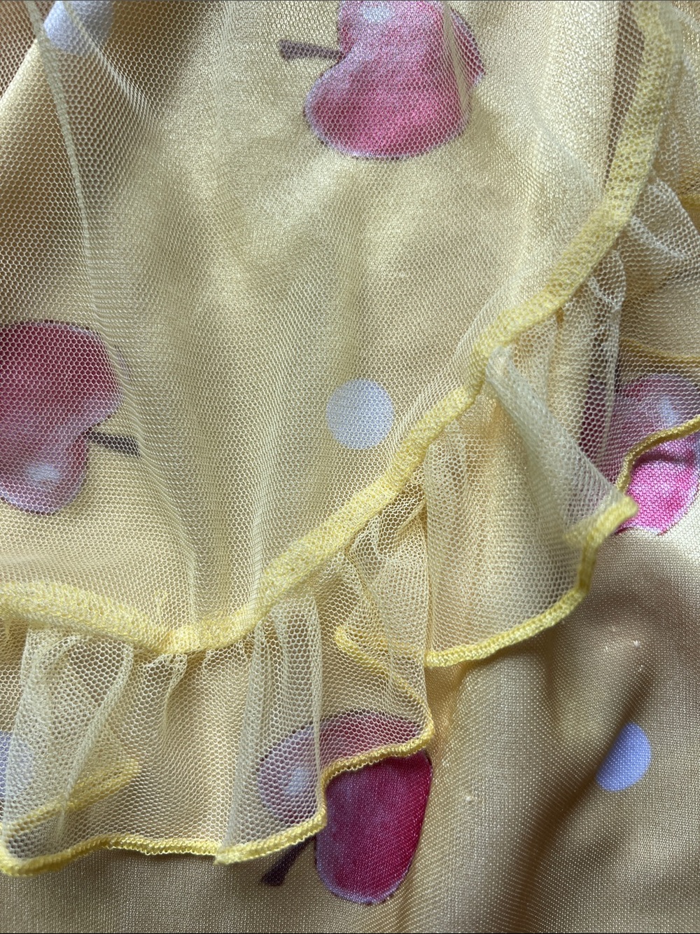 Disney Snow White Girls Nightgown in Royal Blue with Yellow & Red Apples Size 6 - Picture 6 of 16
